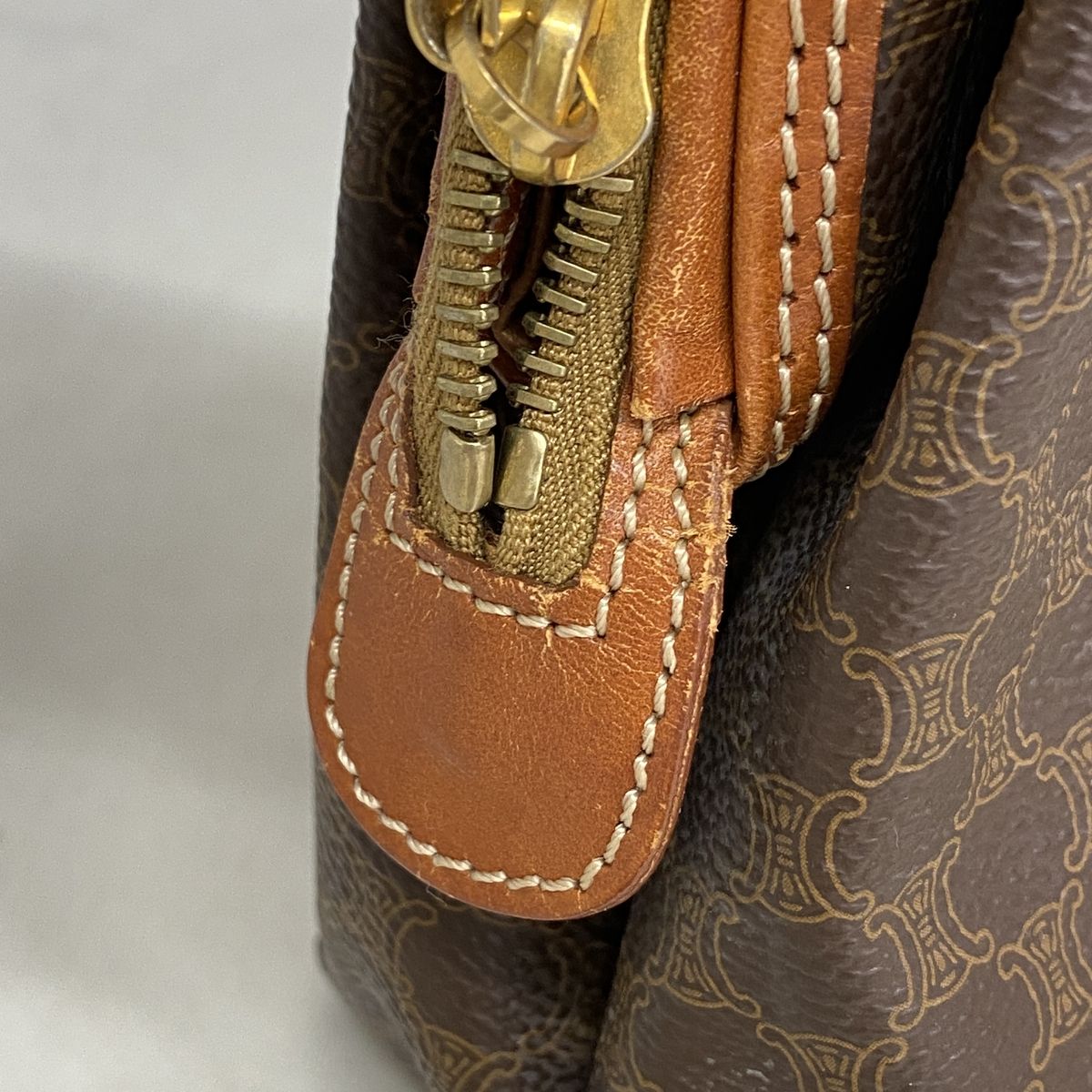Celine Pouch Macadam Brown Gold — view 7