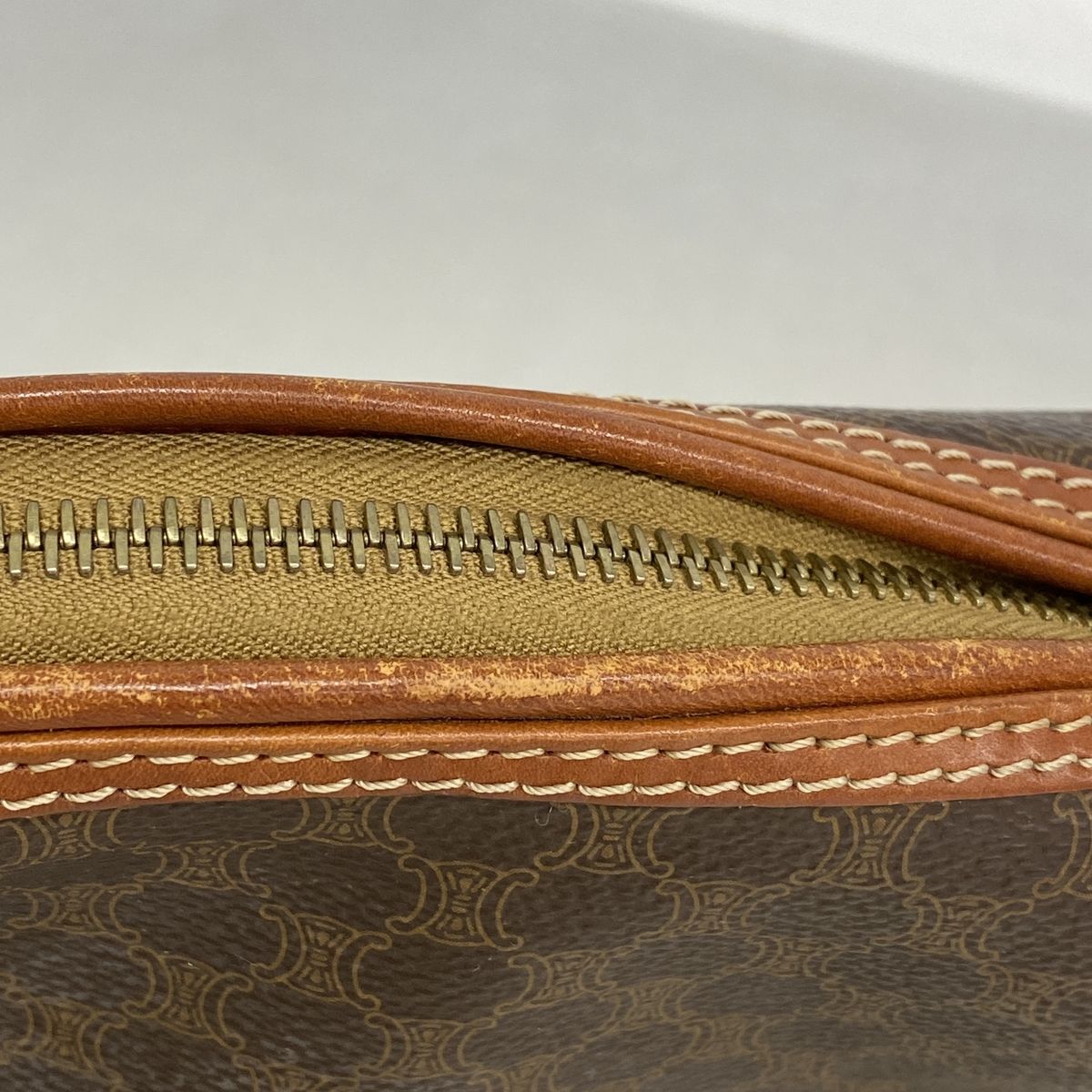 Celine Pouch Macadam Brown Gold — view 6