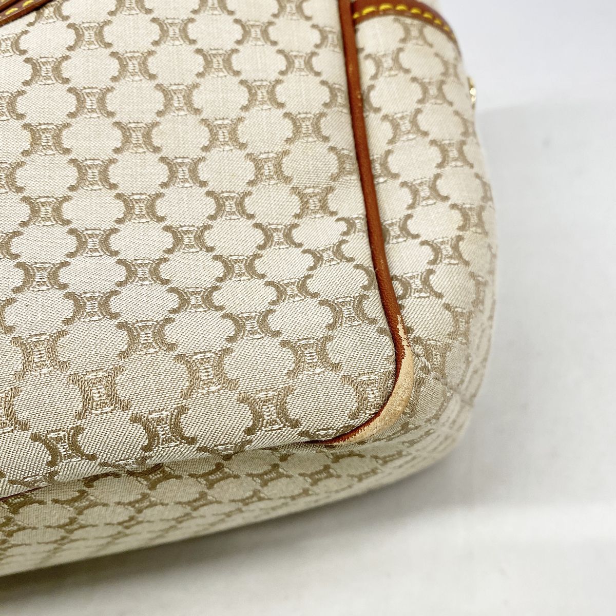 Celine Handbag Boogie Nylon Canvas Beige Champagne Gold — view 3