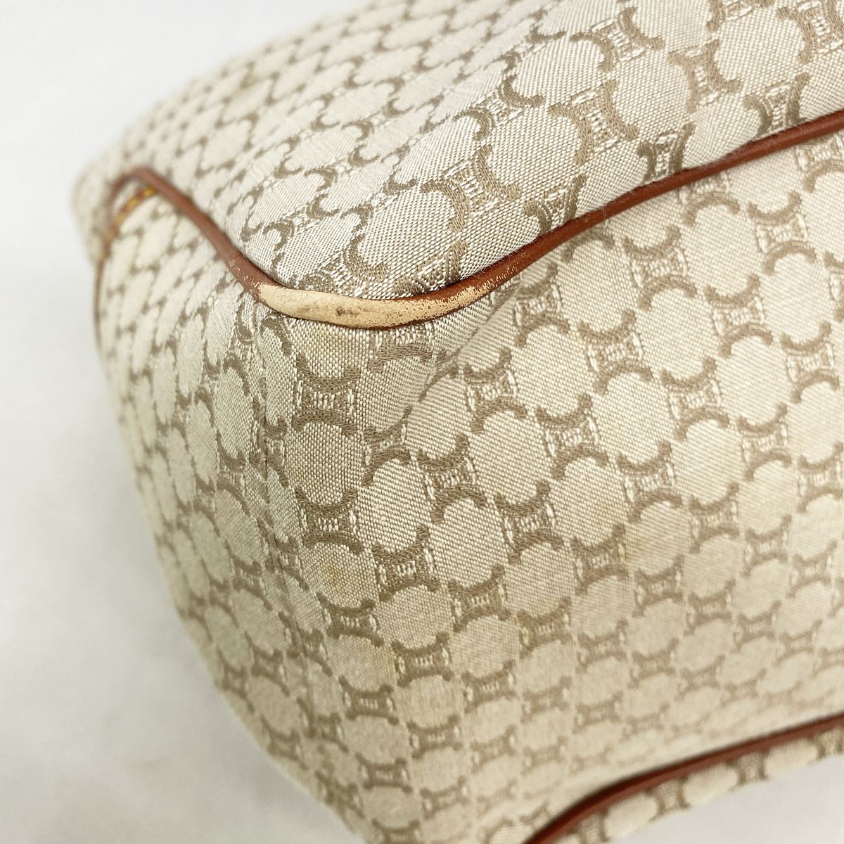 Celine Handbag Boogie Nylon Canvas Beige Champagne Gold — view 7