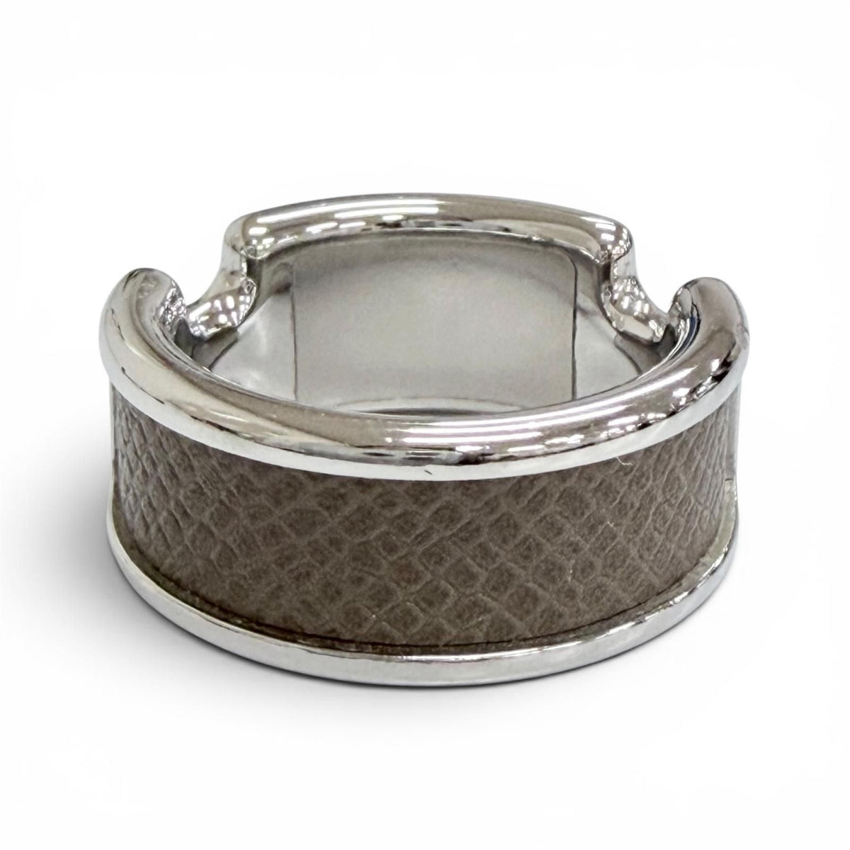 Hermes Olympe Ring Leather Etoupe Silver — view 5