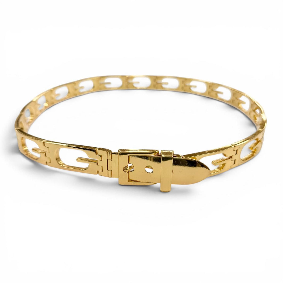 Gucci Vintage Metal G Logo Motif Chain Belt Gold 75