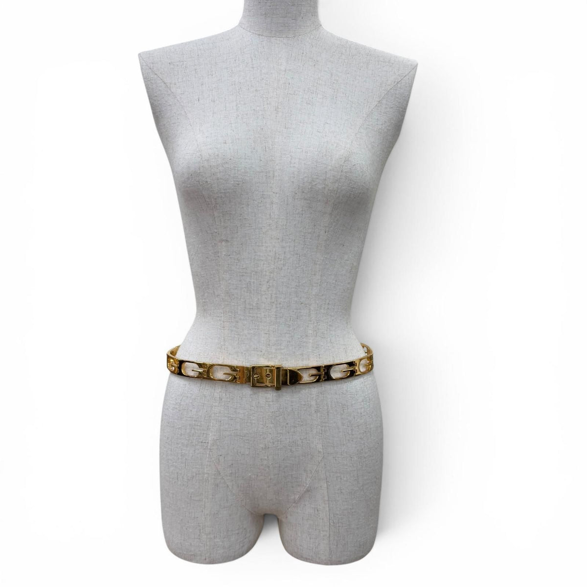 Gucci Vintage Metal G Logo Motif Chain Belt Gold 75 — view 6