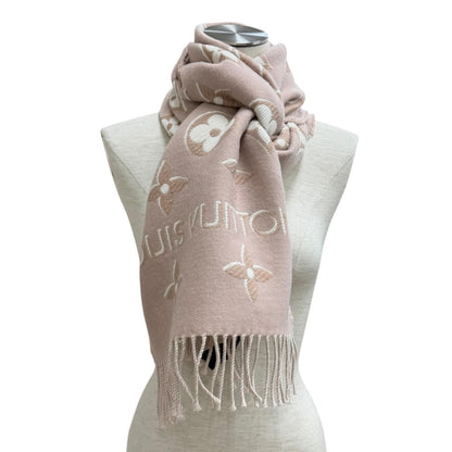 Louis Vuitton LV Essential Shine Wool Silk Blend Rose Scarf 170 34 — view 3