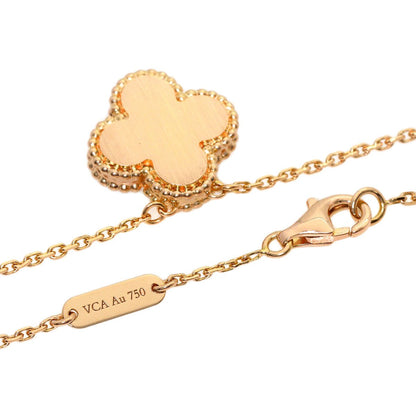 Van Cleef & Arpels Vintage Alhambra Shell Diamond Necklace 18k Pink Gold — view 2