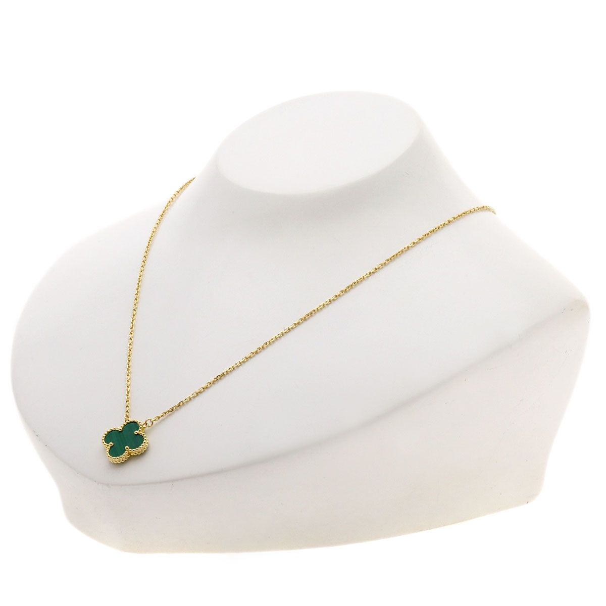 Van Cleef & Arpels Vintage Alhambra Malachite Necklace 18k Yellow Gold — view 4