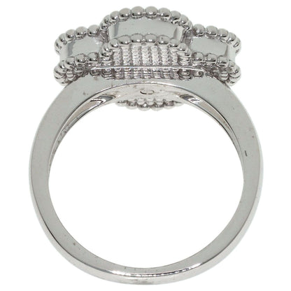 Van Cleef & Arpels Vintage Alhambra Shell Diamond 48 Ring 18k White Gold — view 4