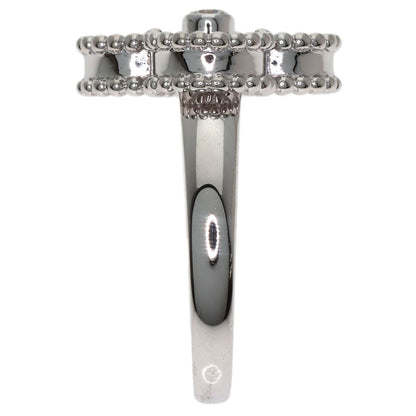 Van Cleef & Arpels Vintage Alhambra Shell Diamond 48 Ring 18k White Gold — view 3