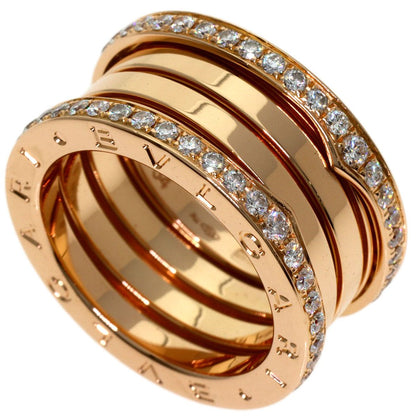 Bvlgari B.zero1 Edge Diamond Band 54 Ring 18k Pink Gold