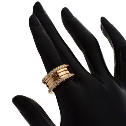 Bvlgari B.zero1 Edge Diamond Band 54 Ring 18k Pink Gold — view 5