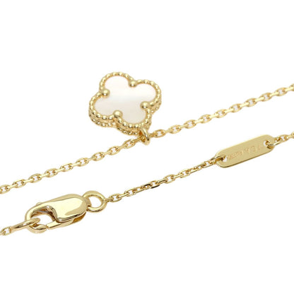 Van Cleef & Arpels Sweet Alhambra White Shell Necklace 18k Yellow Gold — view 2