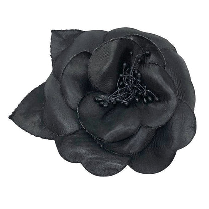 Chanel Camellia Corsage Brooch Black