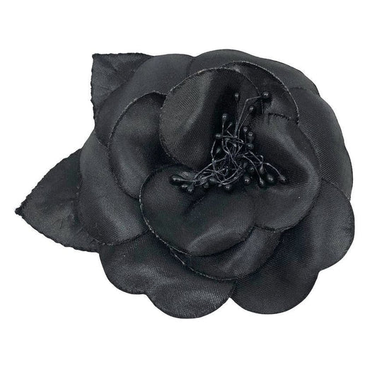 Chanel Camellia Corsage Brooch Black