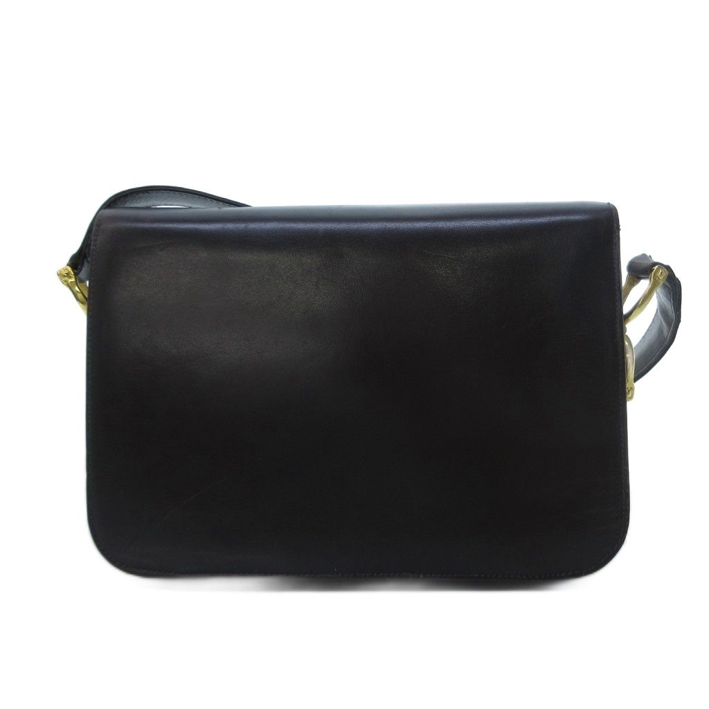 Celine Leather Shoulder Bag Carriage Brown — view 3