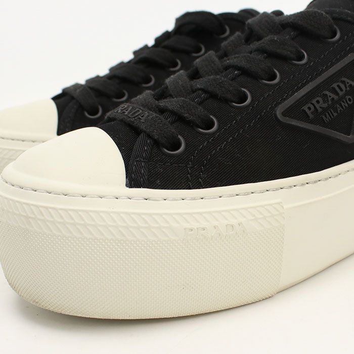 Prada Low Cut Triangle Logo Sneakers Cotton — view 8