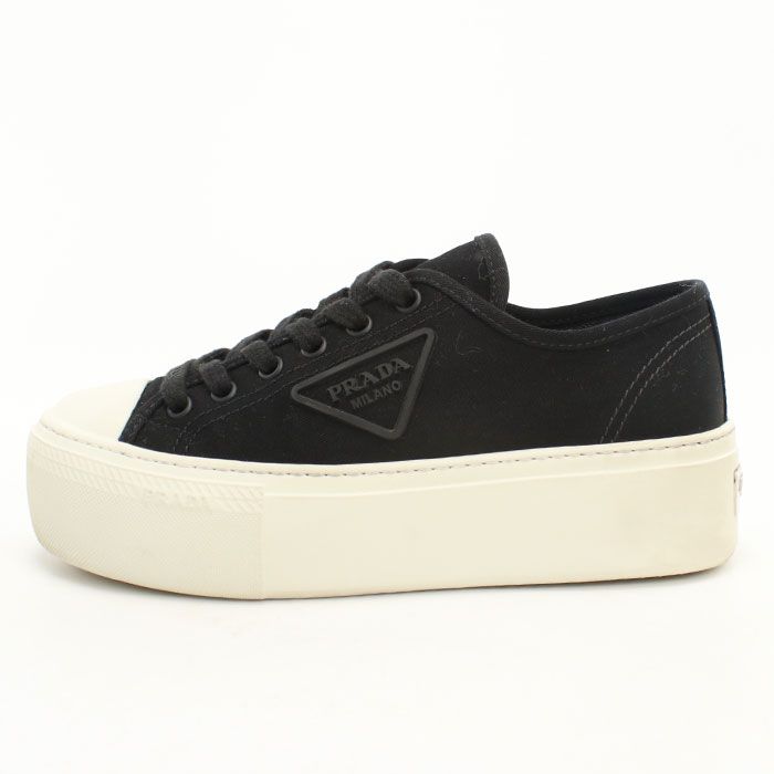 Prada Low Cut Triangle Logo Sneakers Cotton — view 2