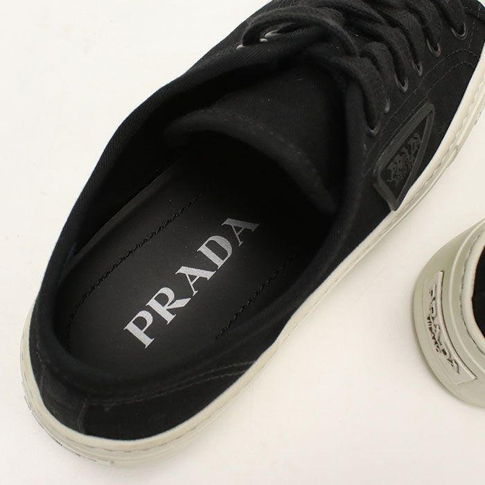 Prada Low Cut Triangle Logo Sneakers Cotton — view 5