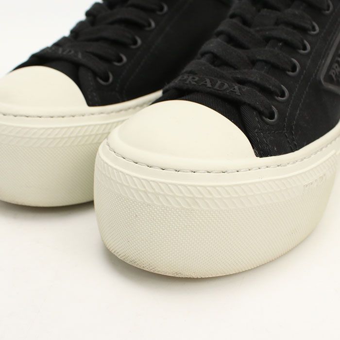 Prada Low Cut Triangle Logo Sneakers Cotton — view 7