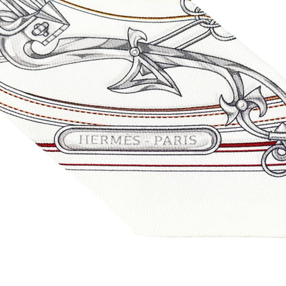 Hermes Twilly Legendary Harness Silk 100% Scarf White Red — view 8