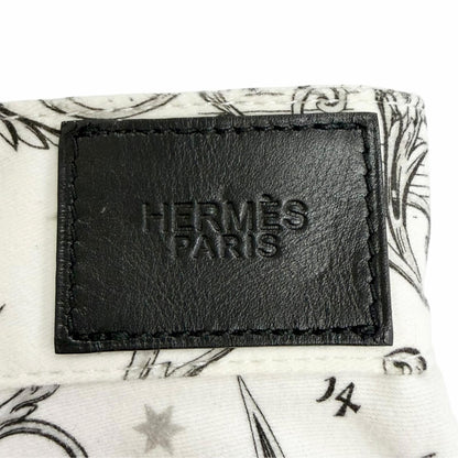Hermes Astrology Remix Cotton 100% Logo Leather Patch Sellier Buttons Pencil — view 7