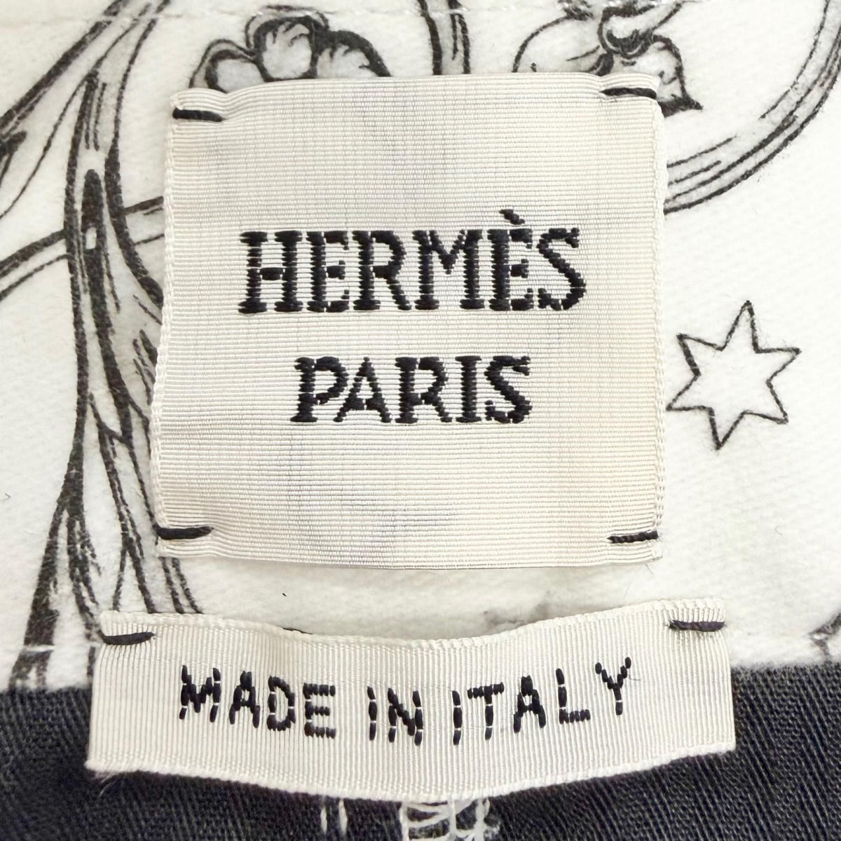 Hermes Astrology Remix Cotton 100% Logo Leather Patch Sellier Buttons Pencil — view 8