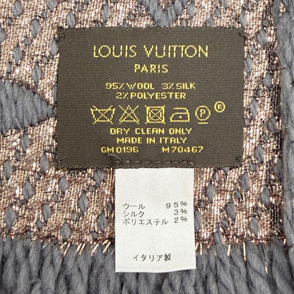 Louis Vuitton Logomania Scarf Shine Wool Silk Gray Monogram — view 7