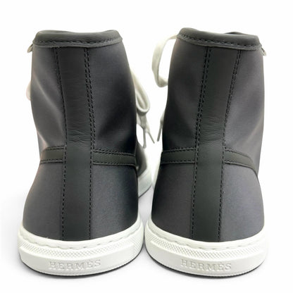 Hermes Express Lace-up High Top Sneakers Charcoal Gray — view 4