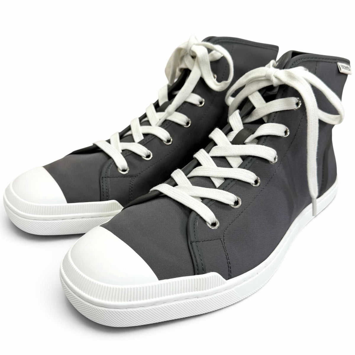 Hermes Express Lace-up High Top Sneakers Charcoal Gray