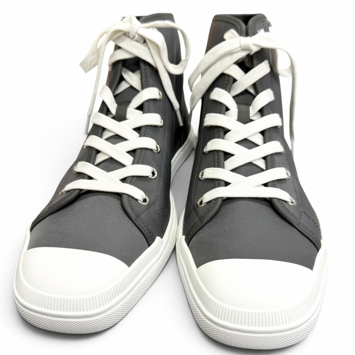 Hermes Express Lace-up High Top Sneakers Charcoal Gray — view 3