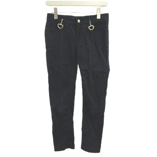 Gucci Straight Pants Trousers Horsebit Navy Long YU 36
