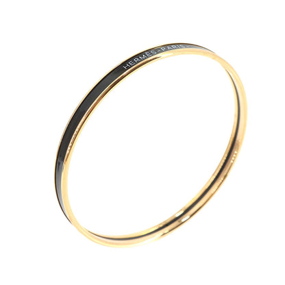 Hermes Uni Enamel Bangle Black Gold Uni Email Bracelet — view 4