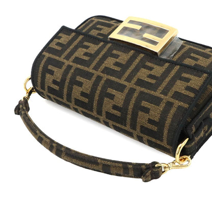 Fendi Zucca Mini Mamma Baguette 2-Way Canvas Leather Brown Shoulder Bag — view 6
