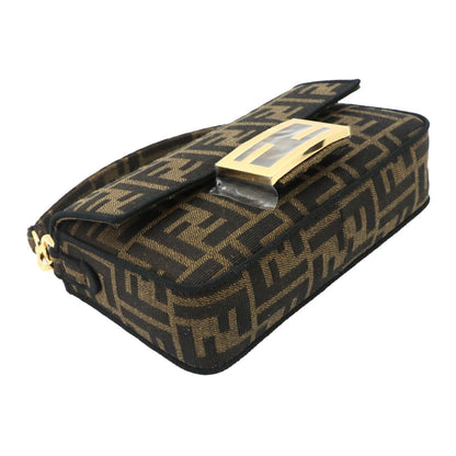 Fendi Zucca Mini Mamma Baguette 2-Way Canvas Leather Brown Shoulder Bag — view 5