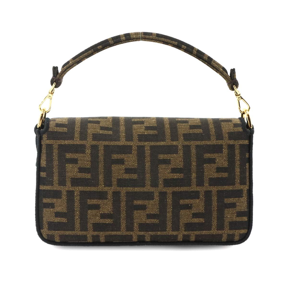 Fendi Zucca Mini Mamma Baguette 2-Way Canvas Leather Brown Shoulder Bag — view 3