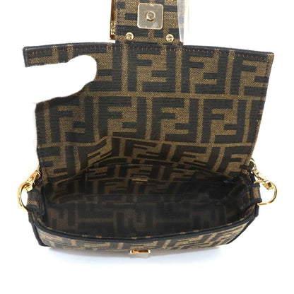 Fendi Zucca Mini Mamma Baguette 2-Way Canvas Leather Brown Shoulder Bag — view 7