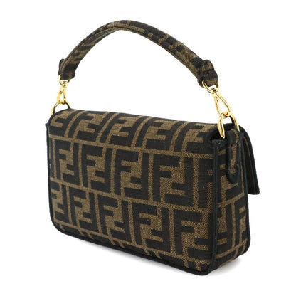 Fendi Zucca Mini Mamma Baguette 2-Way Canvas Leather Brown Shoulder Bag — view 4