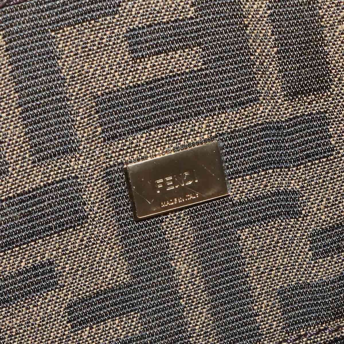 Fendi Zucca Mini Mamma Baguette 2-Way Canvas Leather Brown Shoulder Bag — view 8