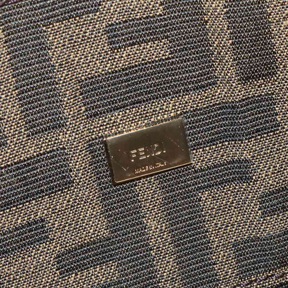 Fendi Zucca Mini Mamma Baguette 2-Way Canvas Leather Brown Shoulder Bag — view 8