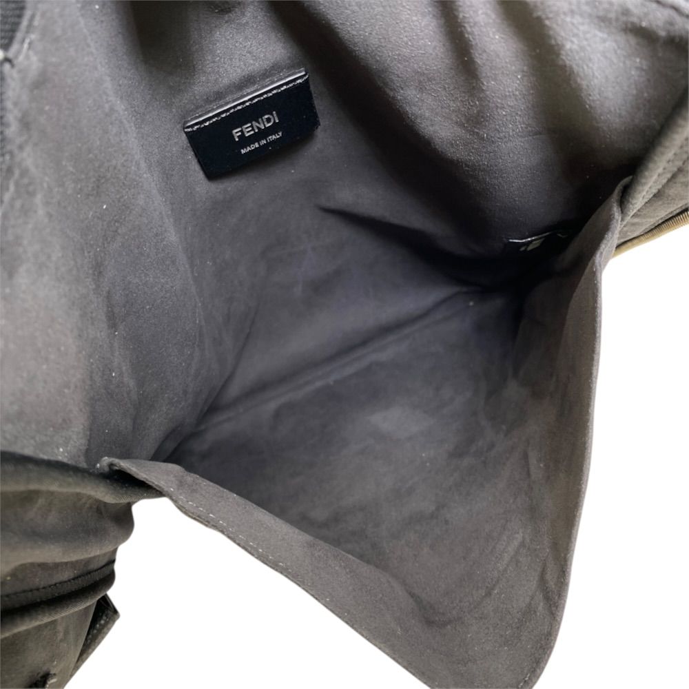 Fendi Game Tote Canvas Leather Black Lightweight Crossbody Shoulder Bag — view 8