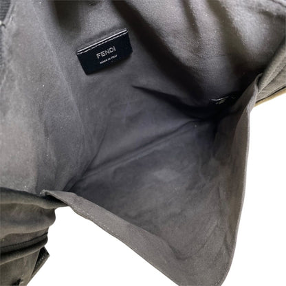Fendi Game Tote Canvas Leather Black Lightweight Crossbody Shoulder Bag — view 8