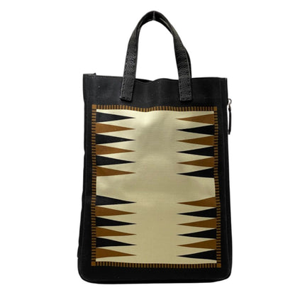 Fendi Game Tote Canvas Leather Black Lightweight Crossbody Shoulder Bag — view 2