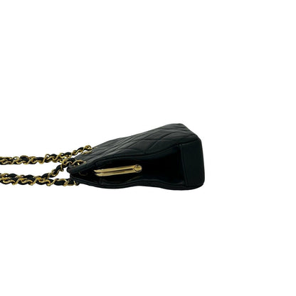 Chanel Vintage Quilted Coco Lambskin Kiss Lock Shoulder Bag Black — view 5