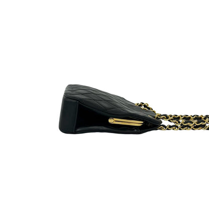 Chanel Vintage Quilted Coco Lambskin Kiss Lock Shoulder Bag Black — view 6