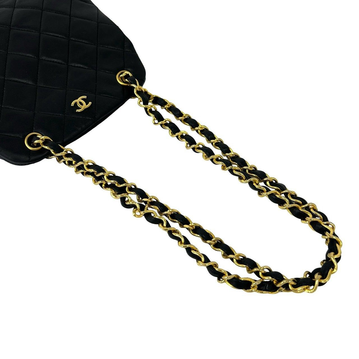 Chanel Vintage Quilted Coco Lambskin Kiss Lock Shoulder Bag Black — view 4