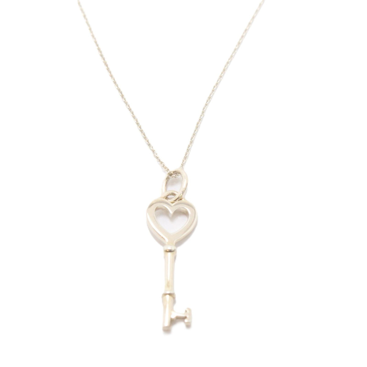Tiffany & Co Heart Key Necklace Sterling Silver