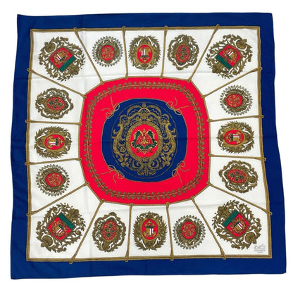 Hermes Carre 90 Scarf Silk Blue