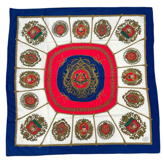 Hermes Carre 90 Scarf Silk Blue