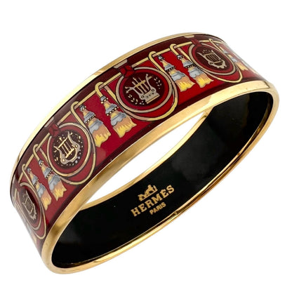 Hermes Enamel GM Bangle Metal Red Bracelet