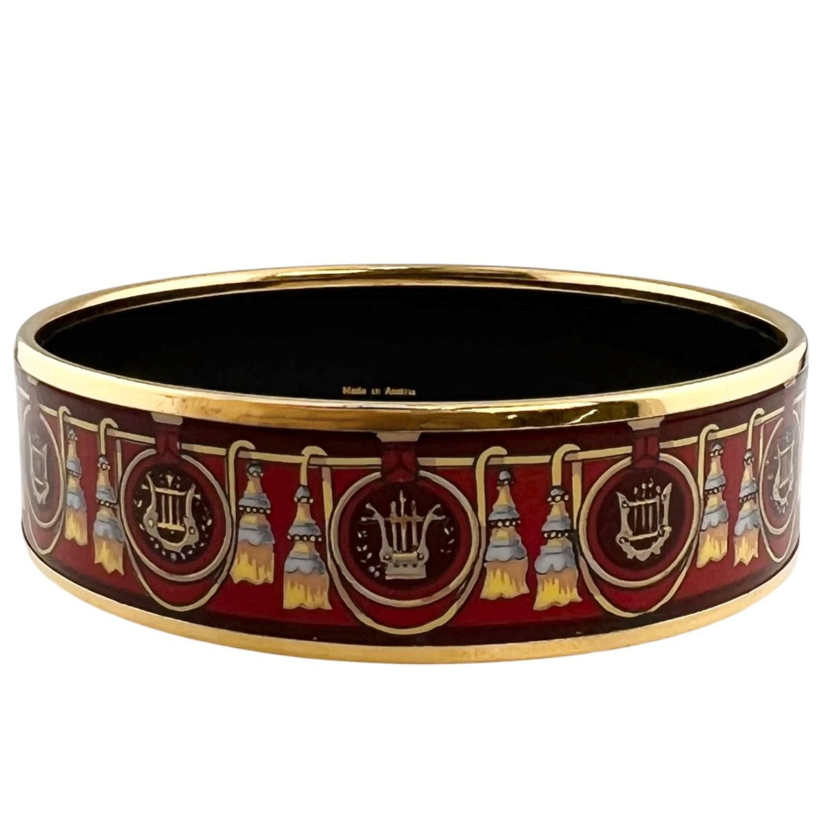 Hermes Enamel GM Bangle Metal Red Bracelet — view 3
