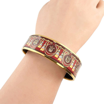 Hermes Enamel GM Bangle Metal Red Bracelet — view 4